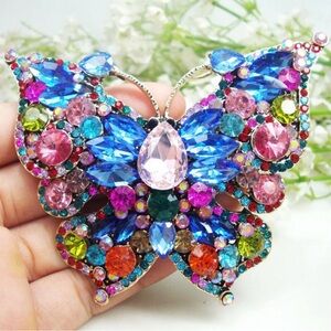 Colorful Butterfly Crystal Brooch Pendant